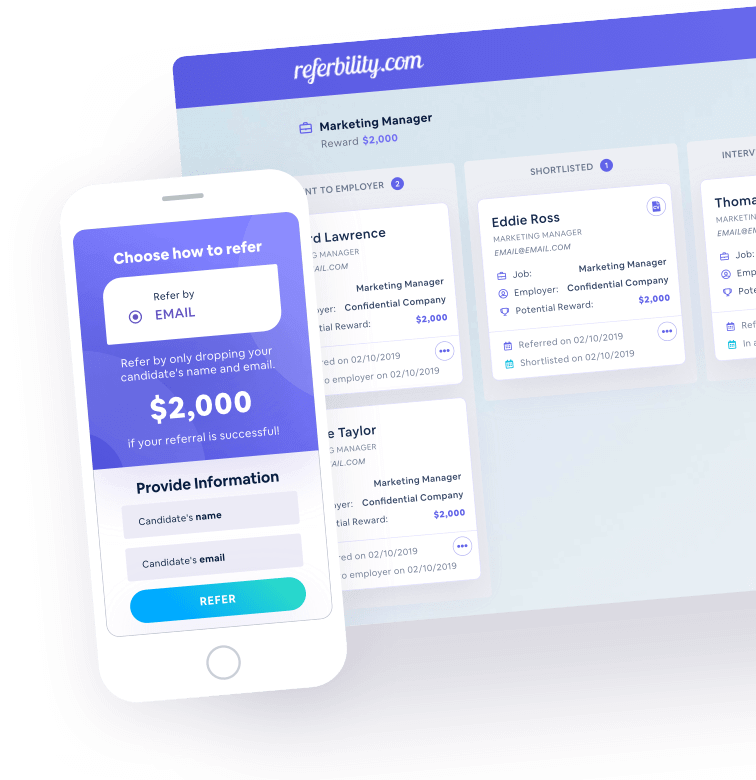 referbility: Get paid for referring friends to great jobs.